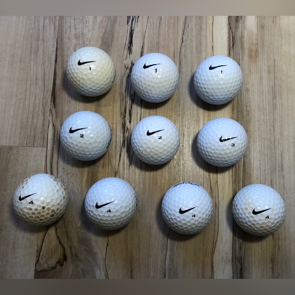 Nike Golf Balls Lot of 10 TI Velocity Feel Speed Distance Mixed Models Logos